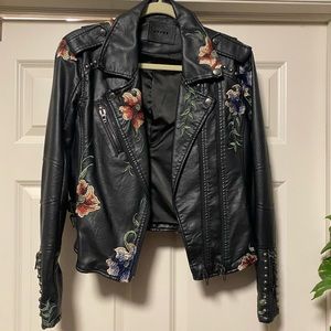 Blank NYC Embroidered Leather Jacket